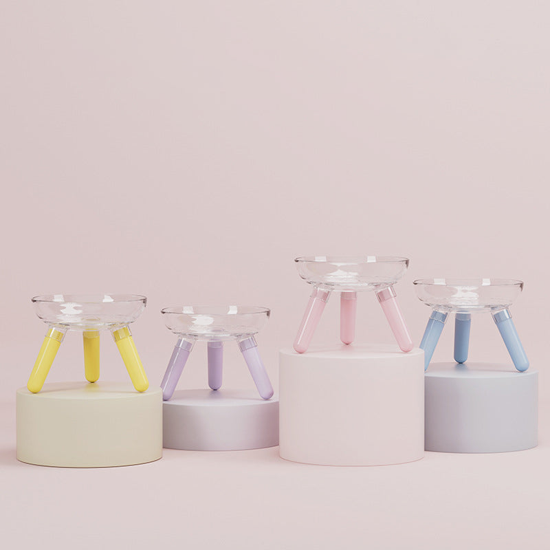 Anti-knock Feeder Transparent Glass Bowl Cat Bowl