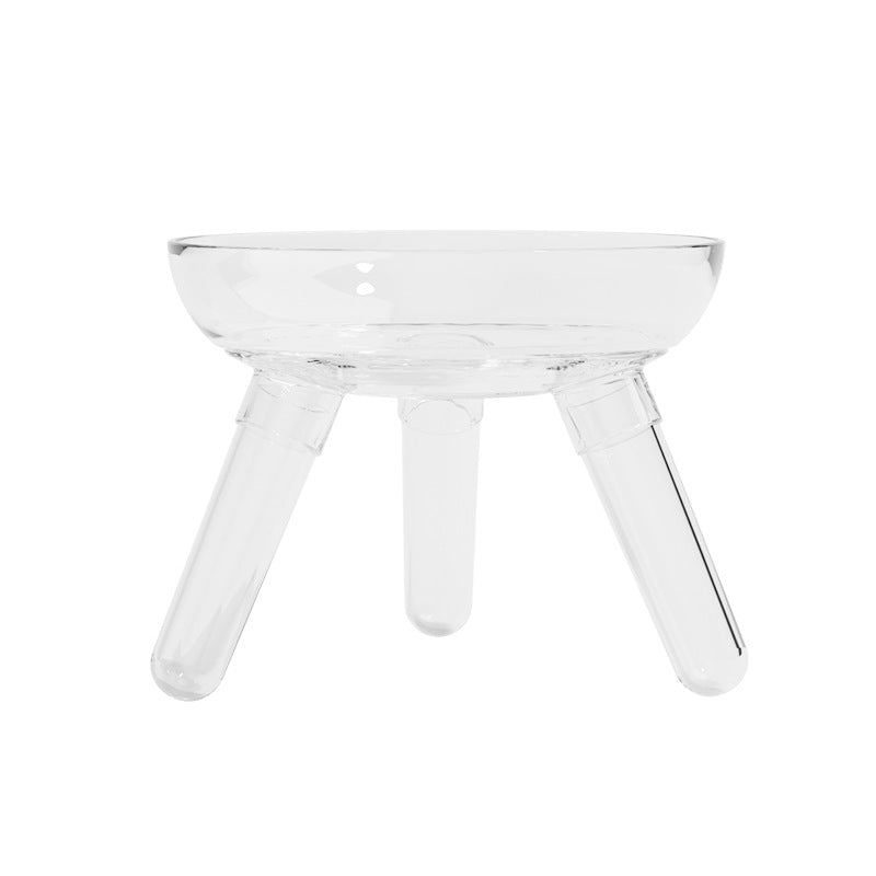 Anti-knock Feeder Transparent Glass Bowl Cat Bowl