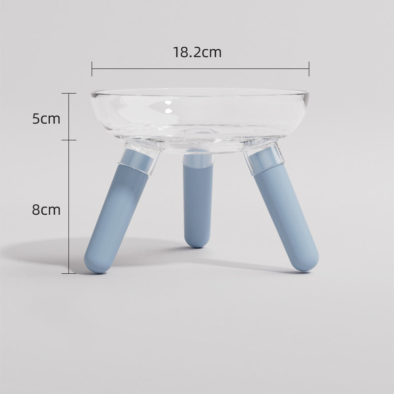 Anti-knock Feeder Transparent Glass Bowl Cat Bowl