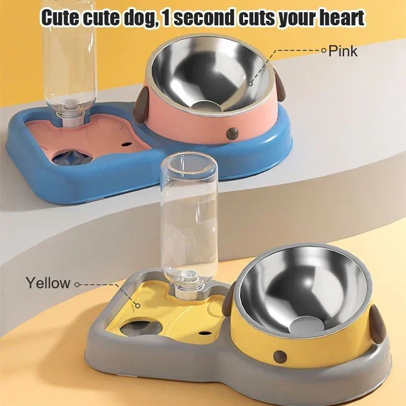 Pet Feeder Bowls Pet Feeder Water Bottle Set