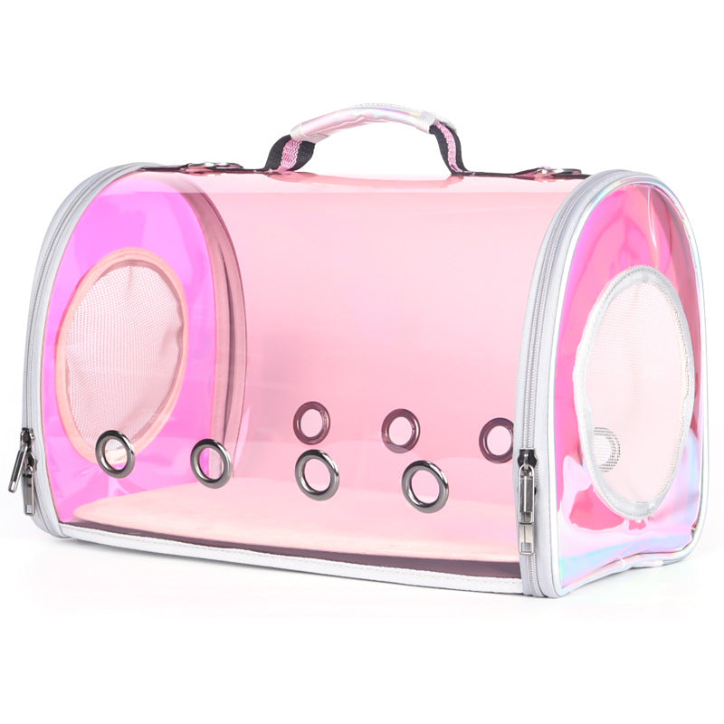 Fashionable Cat Pet Out Laser Transparent Bag
