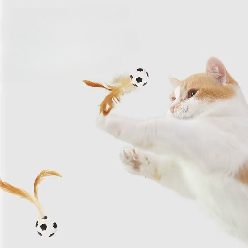 Cat Toys, Self-entertainment Balls, Feather Bouncy Balls