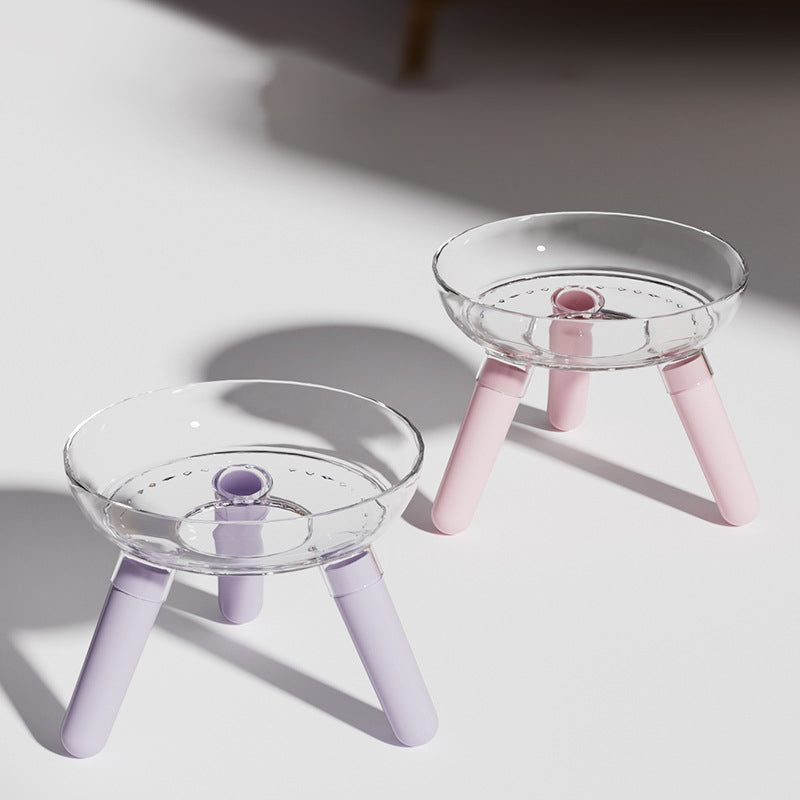 Anti-knock Feeder Transparent Glass Bowl Cat Bowl