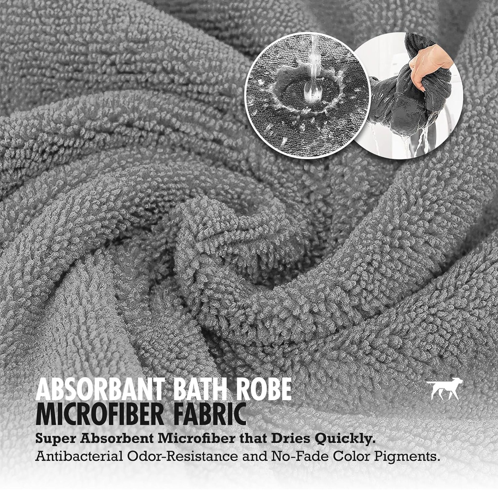 Dog Bathrobe Super Absorbent Pet Bath Towel