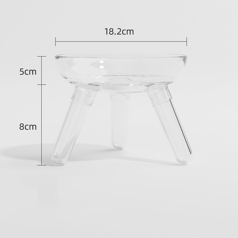 Anti-knock Feeder Transparent Glass Bowl Cat Bowl