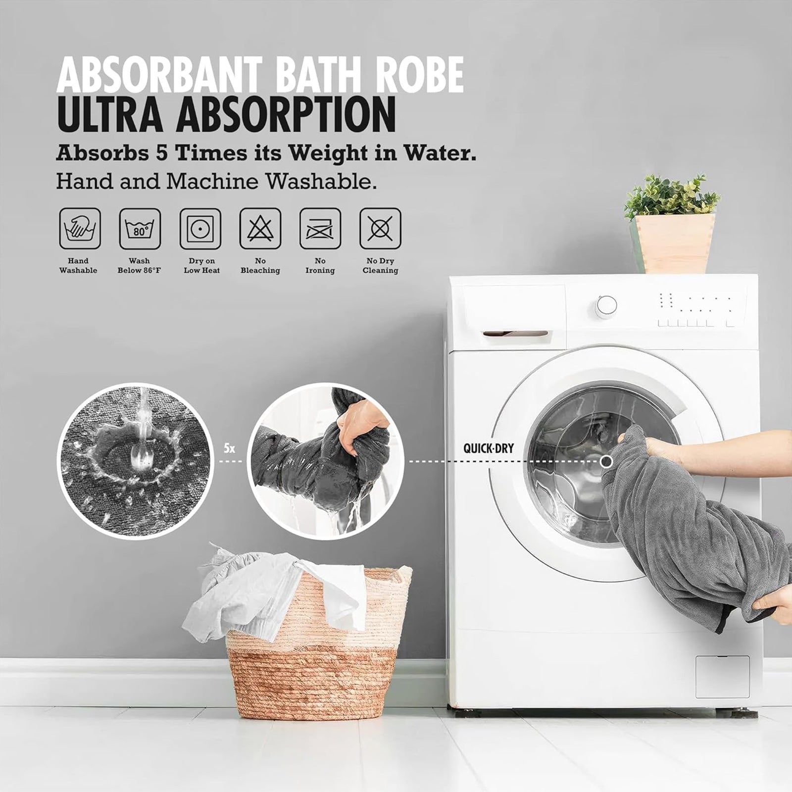 Dog Bathrobe Super Absorbent Pet Bath Towel