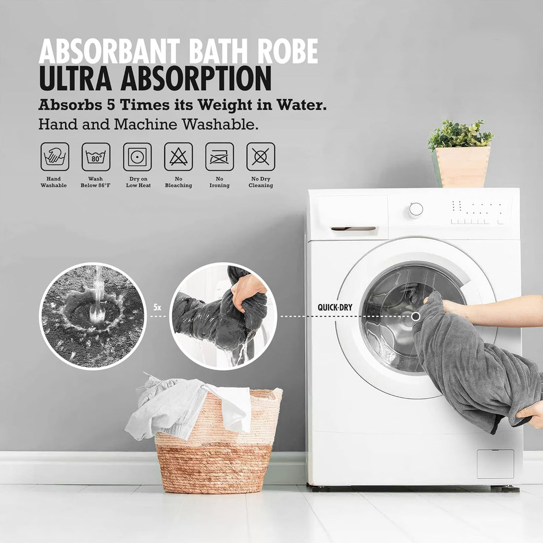 Dog Bathrobe Super Absorbent Pet Bath Towel