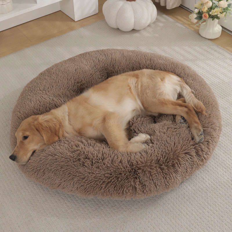 Round Pet Mat Dog Bed Plush Warm