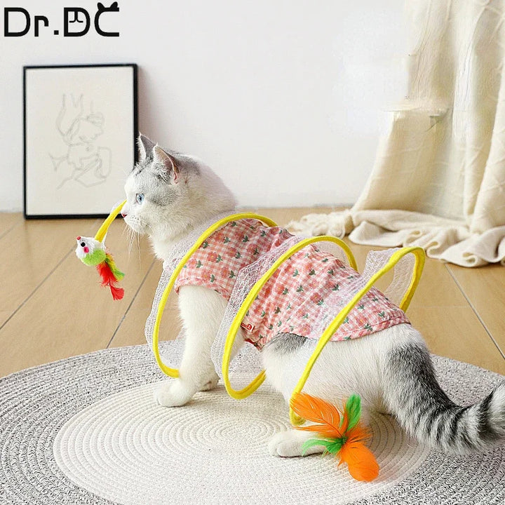 Folded Cat Tunnel S Type Cats Spring Toy