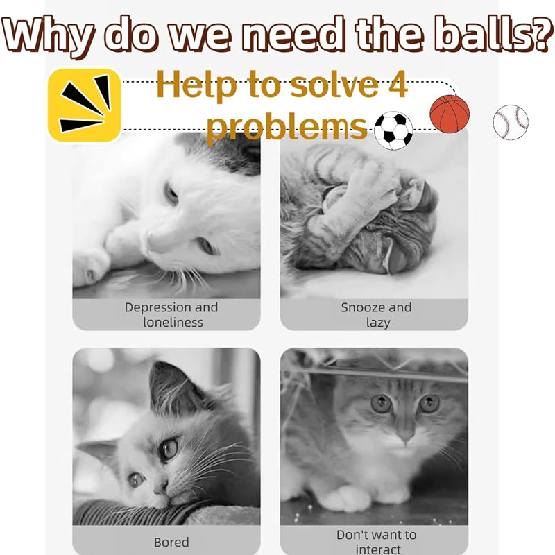Cat Toys, Self-entertainment Balls, Feather Bouncy Balls