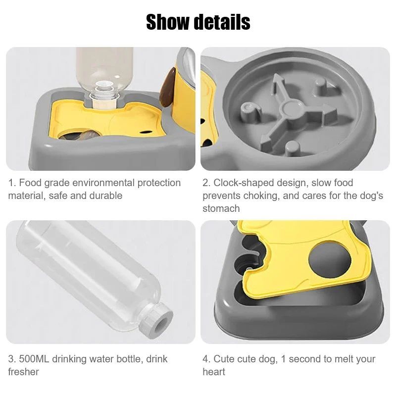 Pet Feeder Bowls Pet Feeder Water Bottle Set